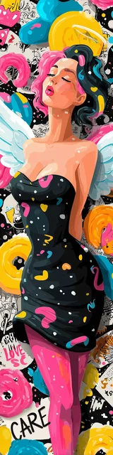 Free angel bookmark featuring loud colors angel